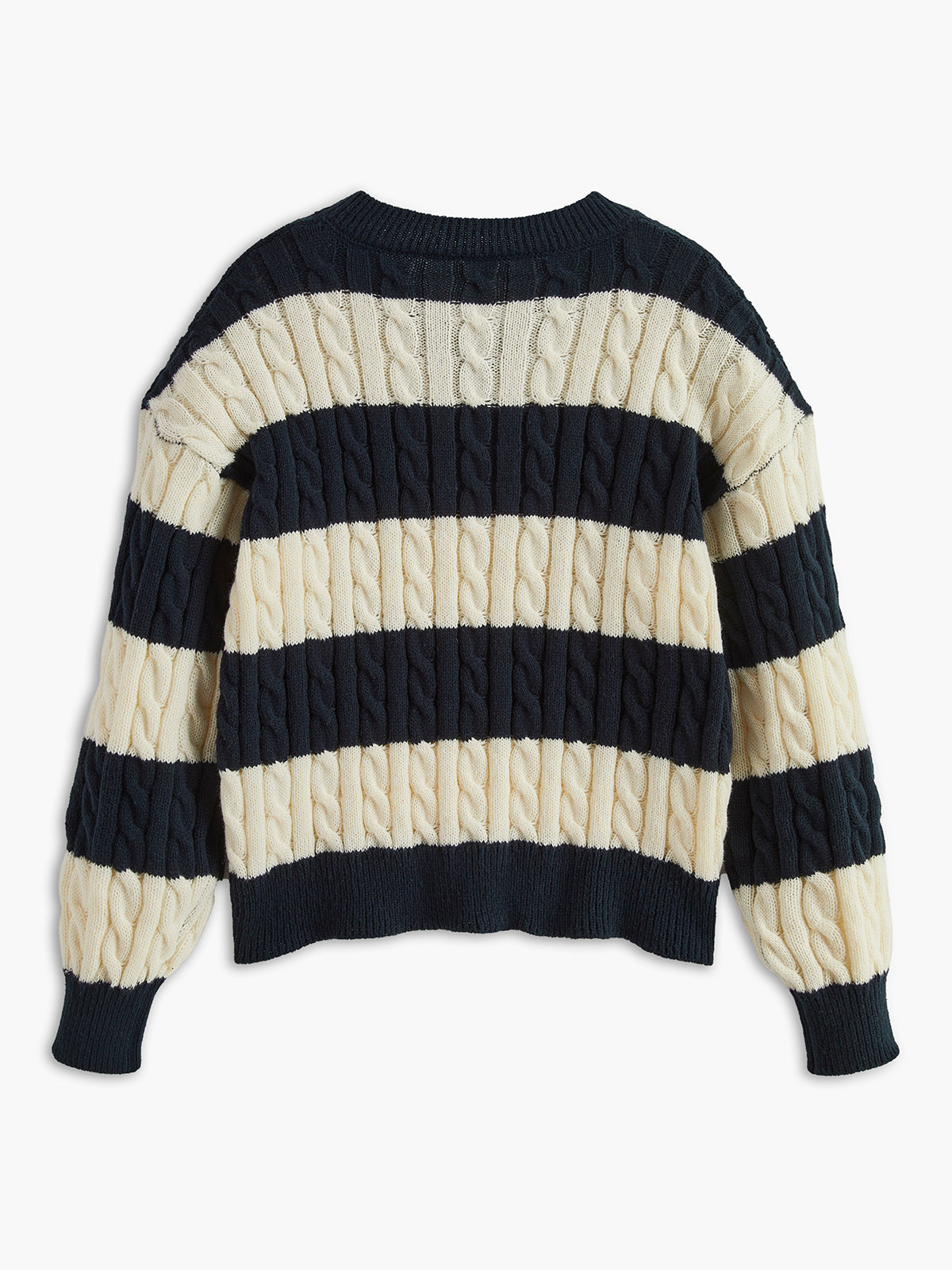 Sweter z dekoltem w serek i prążkami