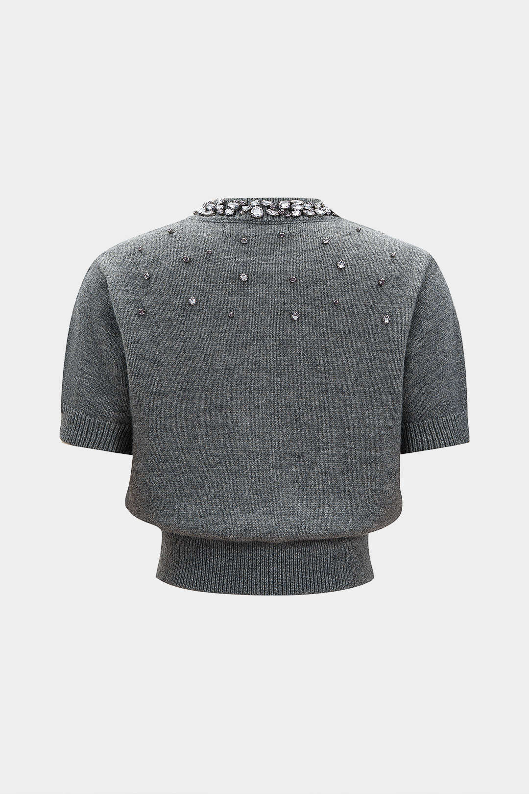 Sweter z krótkim rękawem zapinany na guziki