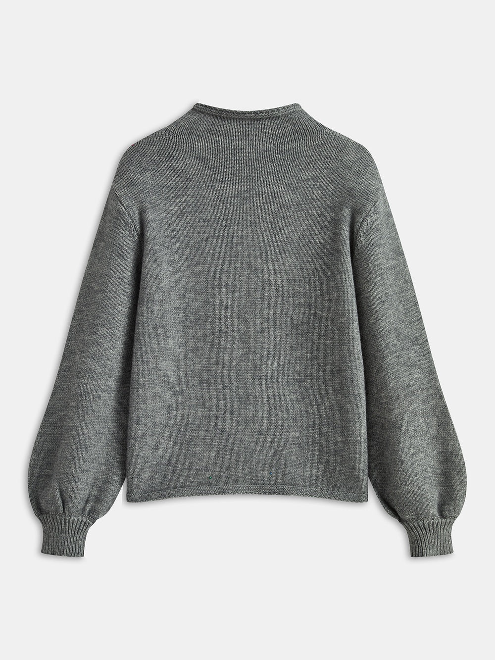 Sweter z asymetrycznymi kwiatami na ramieniu