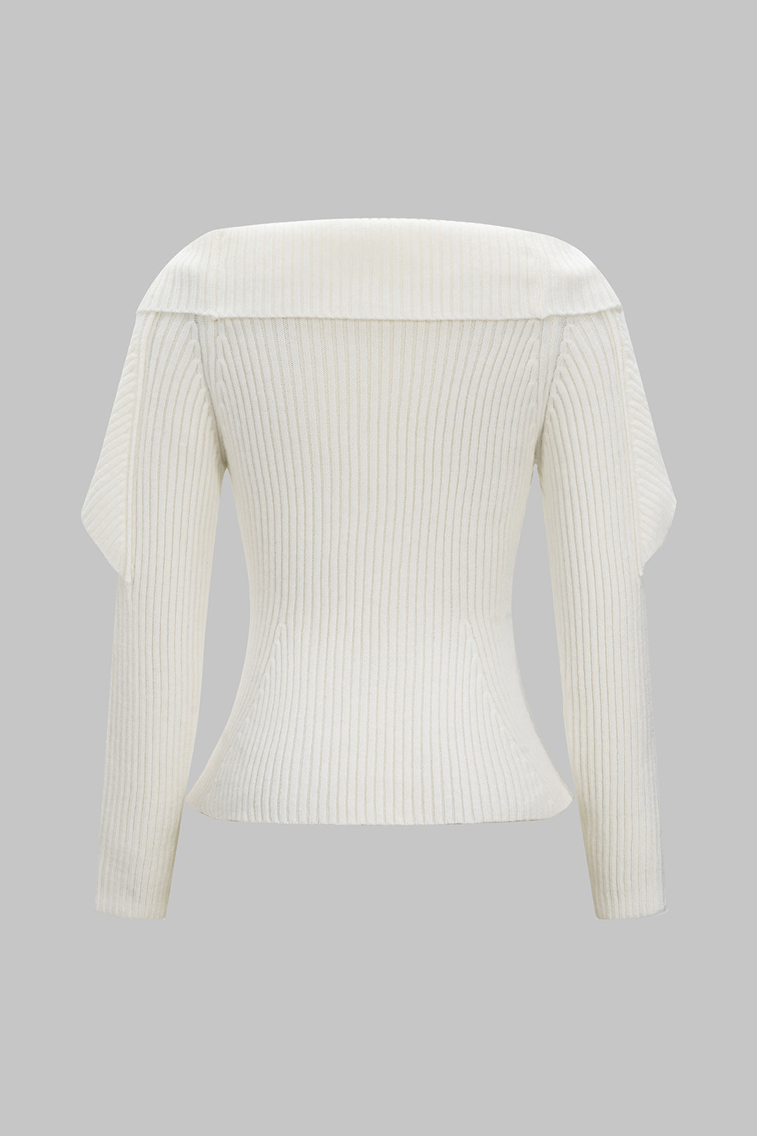 Sweter dopasowany z szerokim kołnierzem i zapięciem na guzik