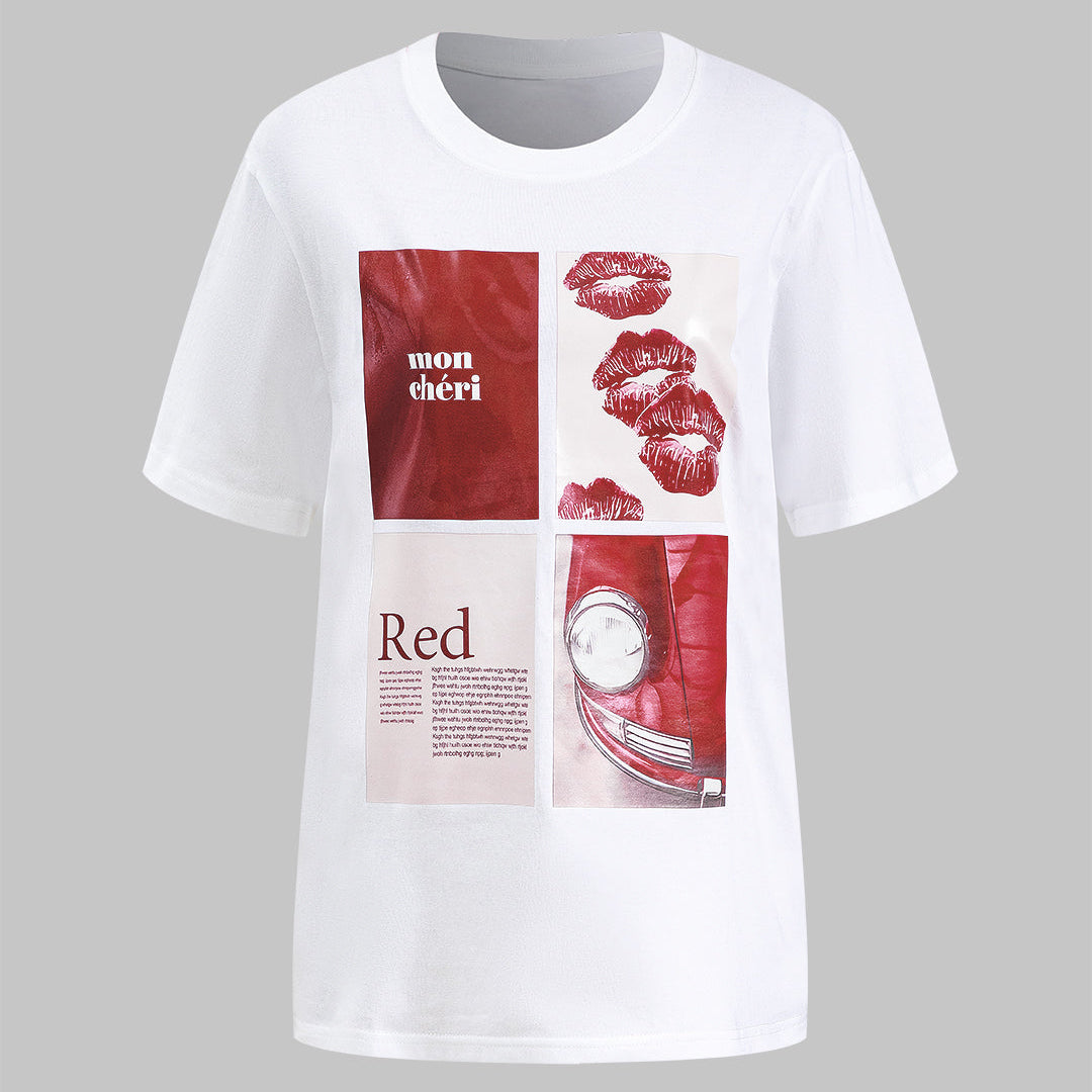 T shirt z nadrukiem i napisem