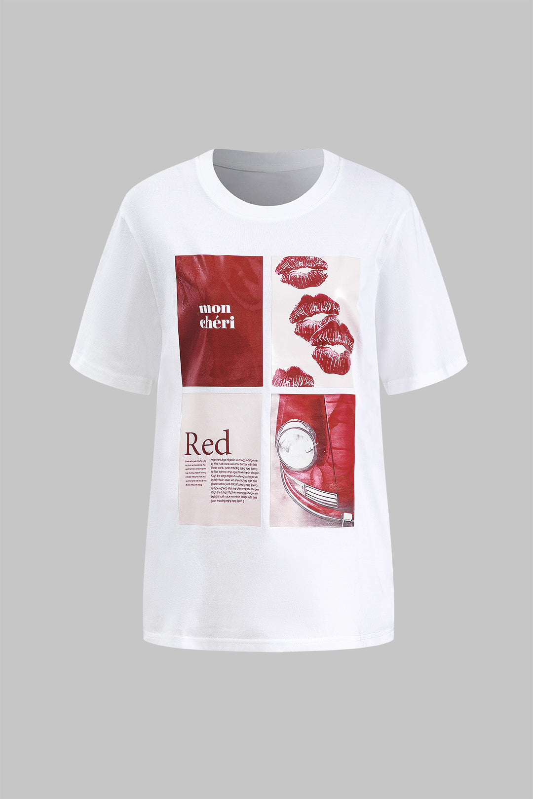 Bawełniany T-shirt z panelowym nadrukiem