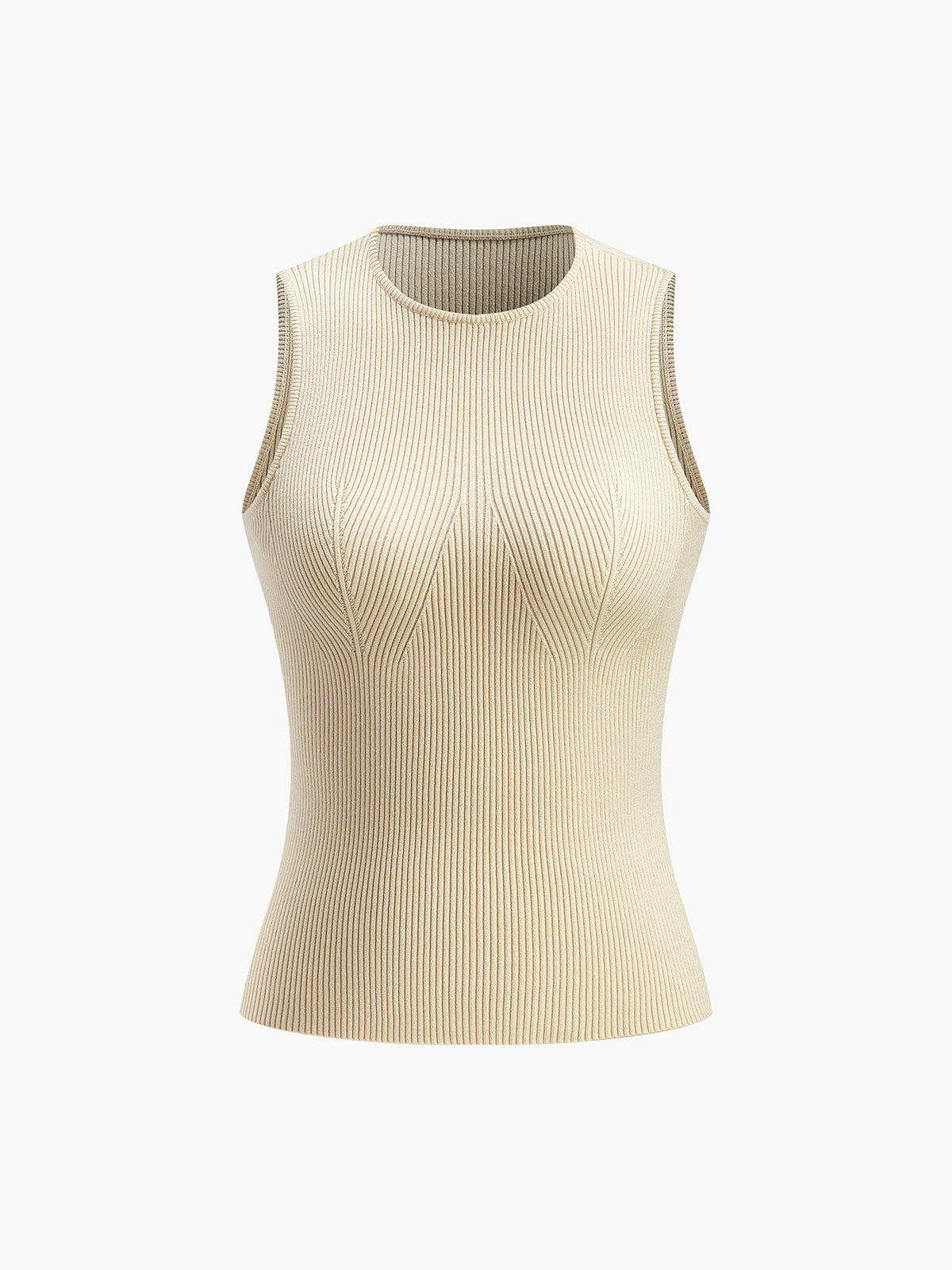 Damski top bez rękawów z eleganckimi prążkami