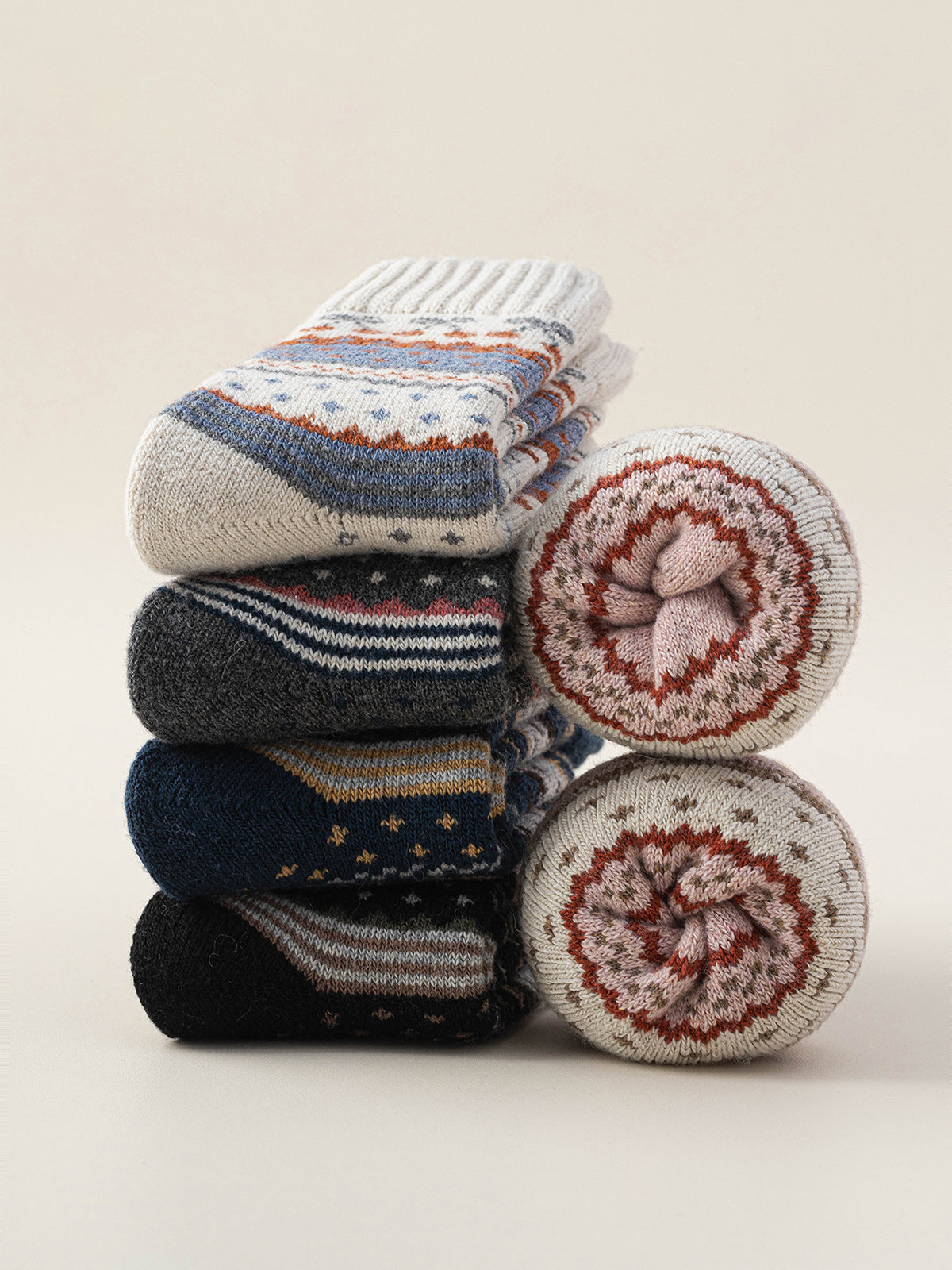 Zestaw skarpetek casual z norweskim wzorem